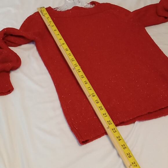 Croft & Barrow Rust crew neck knitted metallic sweater. Medium - Picture 7 of 7